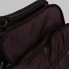 Сумка мужская, 2 отдела на молниях, 3 наружных кармана, длинный ремень, цвет коричневый - Фото 5