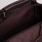 Сумка мужская, 2 отдела на молниях, 3 наружных кармана, длинный ремень, цвет коричневый - Фото 5