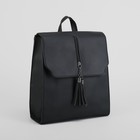 Рюкзак молодёжный, отдел на молнии, цвет чёрный - Фото 1