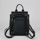 Рюкзак-сумка на молнии, отдел с перегородкой, наружный карман, цвет чёрный - Фото 3