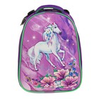 Рюкзак каркасный Stavia 38 х 30 х 16 см, эргономичная спинка, для девочки, «Лошадь», лиловый - Фото 1