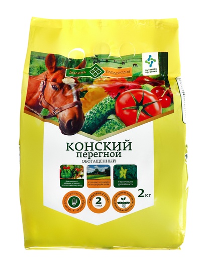 Удобрение органическое «Конский перегной», «Долина плодородия», гранулированное, 2 кг