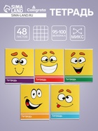 Тетрадь 48 листов в клетку, Calligrata «Смайлики», МИКС - Фото 1