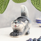 Сувенир  «Котик», сидячий, полосатый темный, гжель - Фото 3