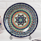 Ляган узбекский Риштанская Керамика «Узоры», d=33 см, глубокий, синий - Фото 2