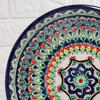 Ляган узбекский Риштанская Керамика «Узоры», d=33 см, глубокий, синий - Фото 4