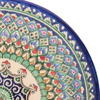 Ляган узбекский Риштанская Керамика «Узоры», d=33 см, глубокий, синий - Фото 6