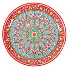 Ляган Риштанская Керамика "Цветы", 37 см, красный - фото 4588949