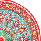 Ляган Риштанская Керамика "Цветы", 37 см, красный - фото 4588950