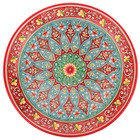 Ляган Риштанская Керамика "Цветы", 37 см, красный - фото 4588951