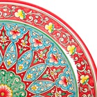 Ляган Риштанская Керамика "Цветы", 37 см, красный - фото 4588952