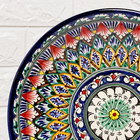 Ляган узбекский Риштанская керамика «Узоры», для плова, d=33 см, глубокий, синий - Фото 4