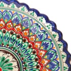 Тарелка Риштанская Керамика "Цветы", синяя, рельефная, 25см - Фото 3