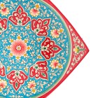 Ляган Риштанская Керамика "Цветы", 33 см, квадратный, красный - Фото 3