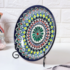 Ляган узбекский Риштанская керамика "Узоры" для плова, 24,5 см - Фото 3