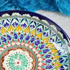 Ляган узбекский Риштанская керамика "Узоры" для плова, 24,5 см - Фото 6