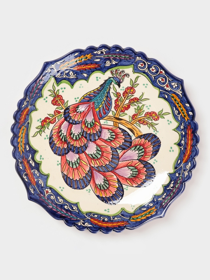 Ляган узбекский Риштанская Керамика «Жар птица», d=41 см, синий - Фото 1