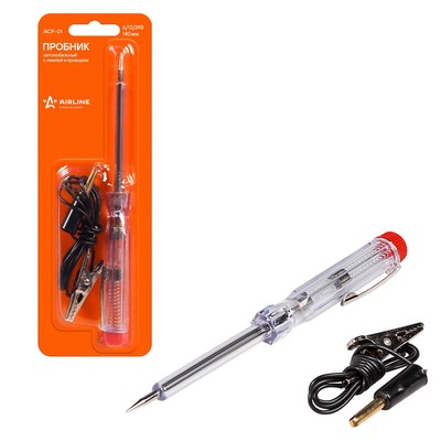 Пробник автомобильный с лампой и проводом пластик/металл 6/12/24 В 140 мм