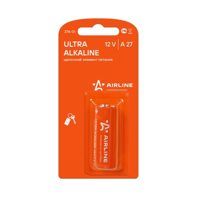 Батарейка Airline, A27, 12V, щелочной элемент питания