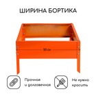 Клумба оцинкованная, 50×50×15 см, оранжевая, «Квадро», Greengo - Фото 2