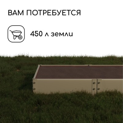 Грядка оцинкованная, 295×100×15 см, Greengo