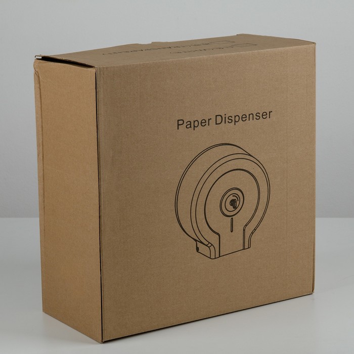Диспенсер туалетной бумаги, 26×27,5×13 см, втулка 6,5 см, пластик, цвет белый - фото 1899584132