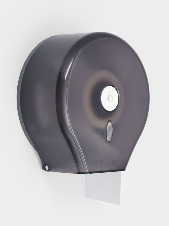 Диспенсер - держатель туалетной бумаги, 28×27.5×12 см, втулка 6.5 см, пластик, чёрный - Фото 1