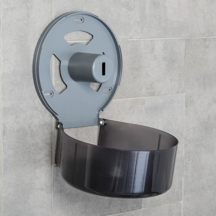 Диспенсер туалетной бумаги, 28×27,5×12 см, втулка 6,5 см, пластик, цвет чёрный - фото 1901057378