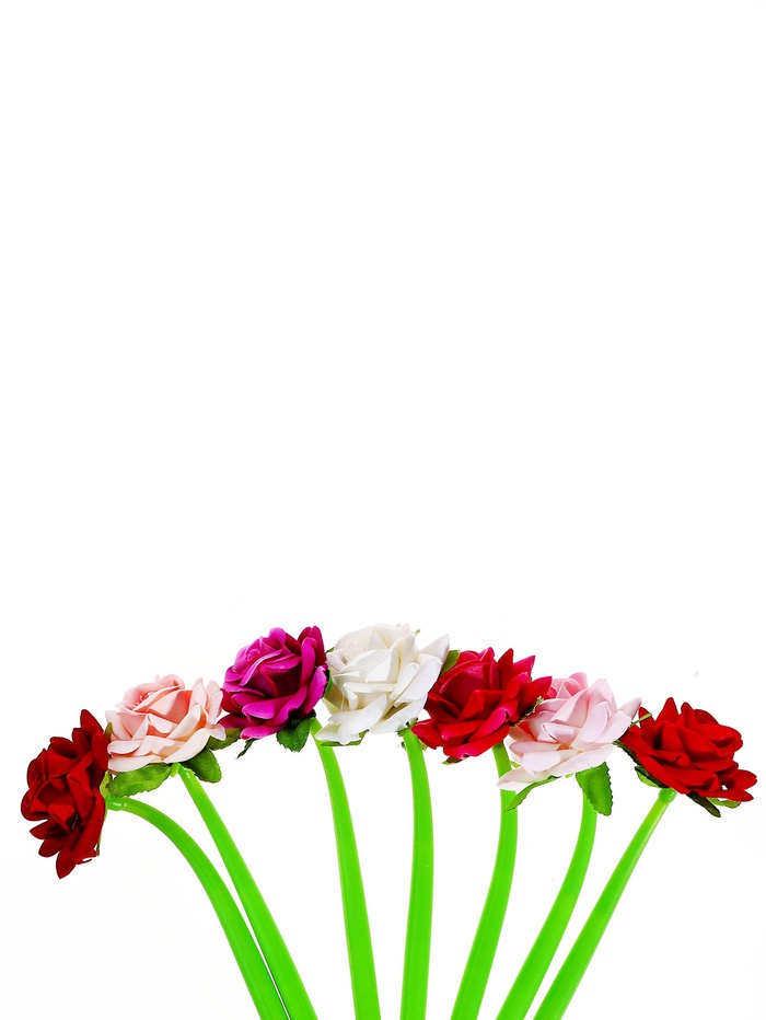 Ручка-прикол «Роза», синий стержень, гелевая, МИКС - Фото 1