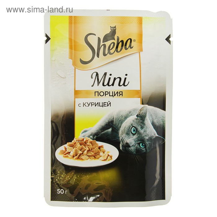 Влажный корм Sheba mini для кошек, курица, 50 г - Фото 1