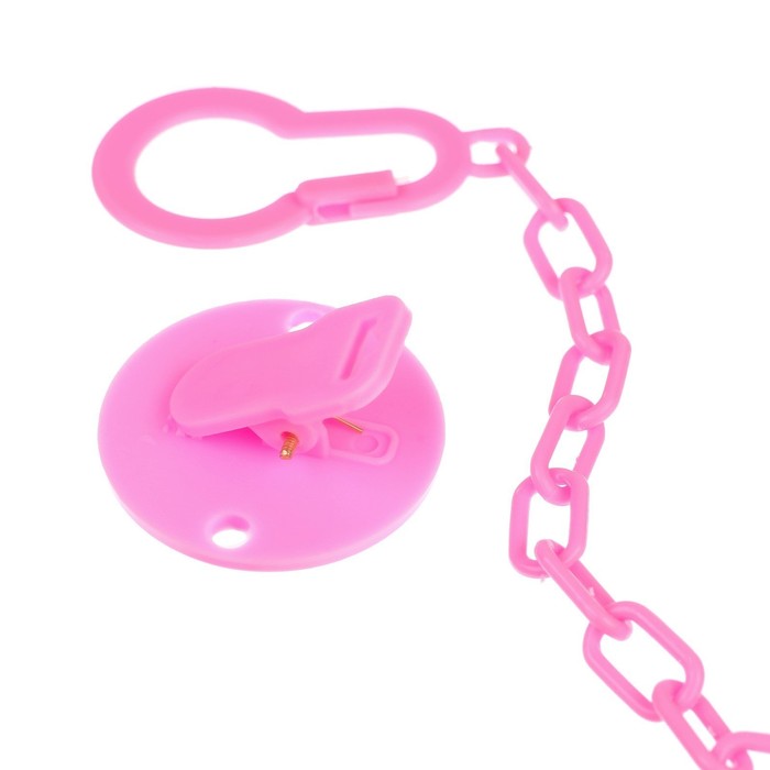 Держатель для соски - пустышки «Любимая доченька», на цепочке цвет розовый - фото 1905457673