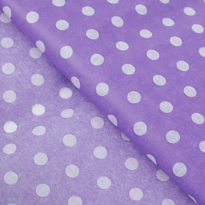 Бумага упаковочная тишью "Горох", фиолетовый, 50 х 66 см