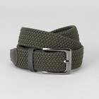 Ремень мужской, резинка плетёнка, пряжка металл, цвет зелёный - Фото 1