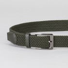 Ремень мужской, резинка плетёнка, пряжка металл, цвет зелёный - Фото 2