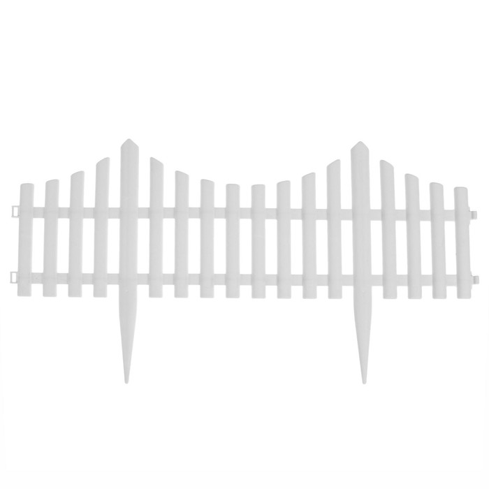 Ограждение декоративное, 30×300 см, 5 секций, пластик, белое, Greengo