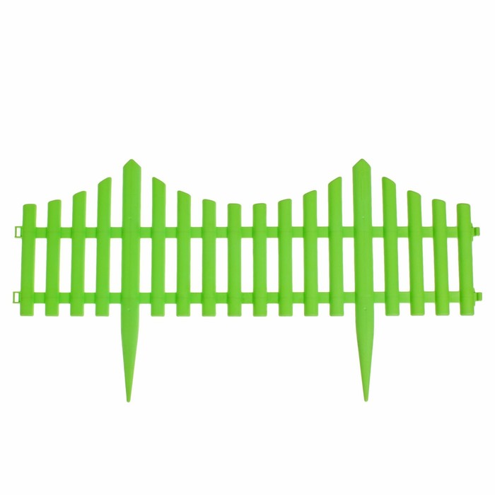 Ограждение декоративное, 30×300 см, 5 секций, пластик, салатовое, Greengo