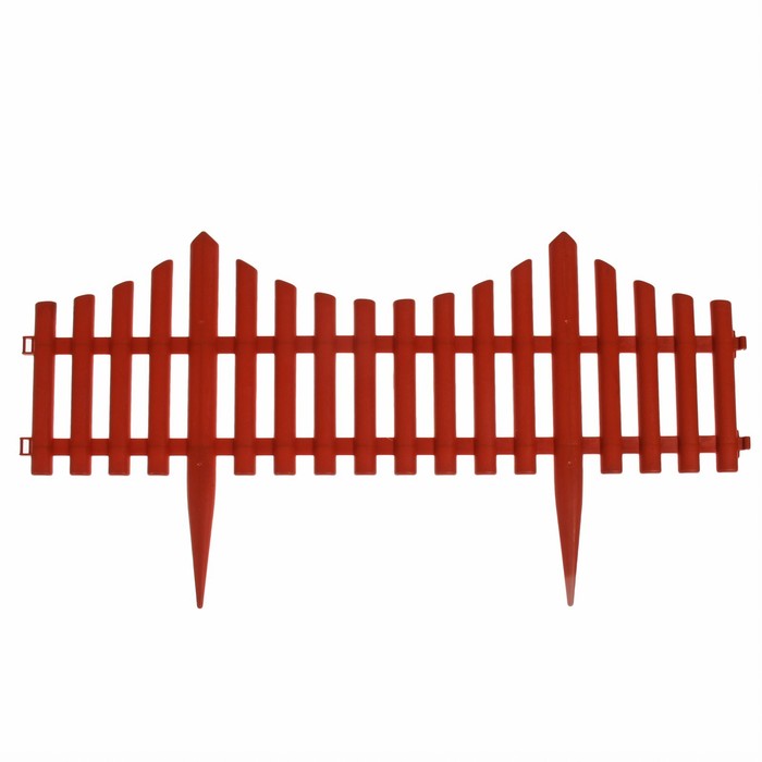 Ограждение декоративное, 30×300 см, 5 секций, пластик, терракотовое, Greengo