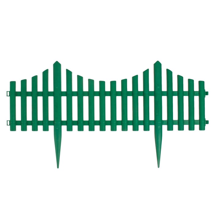 Ограждение декоративное, 30×300 см, 5 секций, пластик, зелёное, Greengo