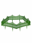 Ограждение декоративное, 30 × 300 см, 5 секций, пластик, зелёное - фото 809629229