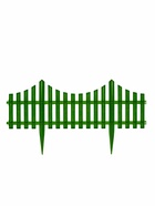 Ограждение декоративное, 30 × 300 см, 5 секций, пластик, зелёное - фото 809629231