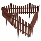 Ограждение декоративное, 30×300 см, 5 секций, пластик, коричневое, Greengo - Фото 9