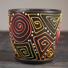 Горшок для цветов «Радуга №4», керамический, с поддоном, 2.6 л, коричневый с орнаментом  (артикул 3269889)  большой выбор товаров оптом и в розницу по низким ценам с доставкой