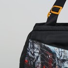 Сумка дорожная, отдел на молнии, наружный карман, длинный ремень, цвет чёрный/разноцветный - Фото 4