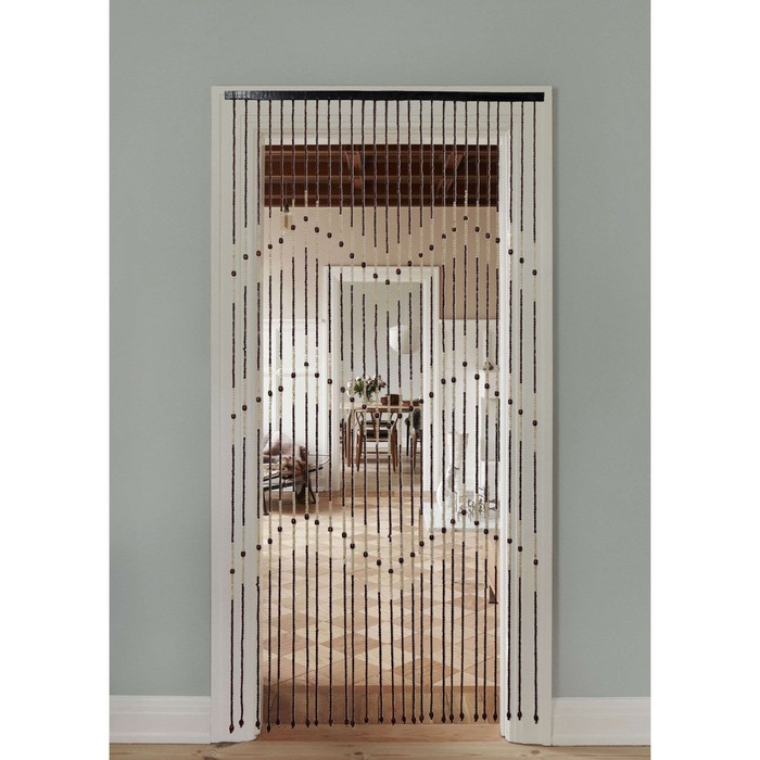 Штора - занавеска декоративная, деревянная, 90×180 см, 27 нитей - Фото 1