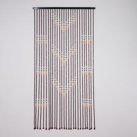 Занавеска декоративная деревянная, 90×177 см, 27 нитей