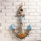 Декор настенный, панно «Якорь интерьерный с веревкой и штурвалом», 60×44 см - Фото 1