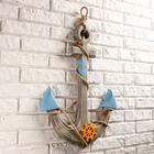 Декор настенный, панно «Якорь интерьерный с веревкой и штурвалом», 60×44 см - Фото 2