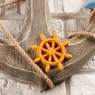 Декор настенный, панно «Якорь интерьерный с веревкой и штурвалом», 60×44 см - Фото 3