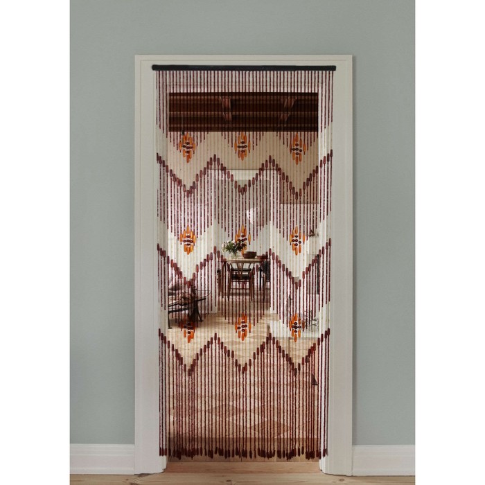 Штора - занавеска декоративная, деревянная, 90×190 см, 52 нити - Фото 1