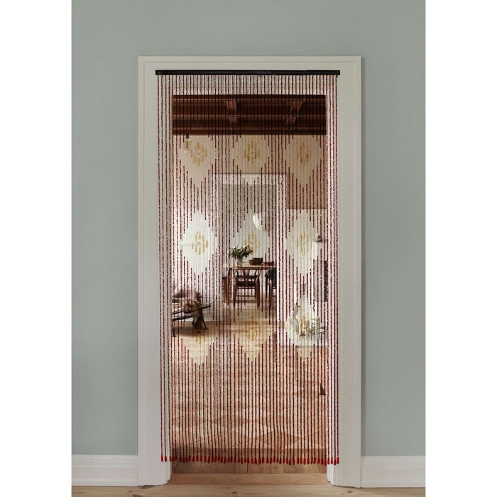 Штора - занавеска декоративная, деревянная, 90×190 см, 52 нити - Фото 1